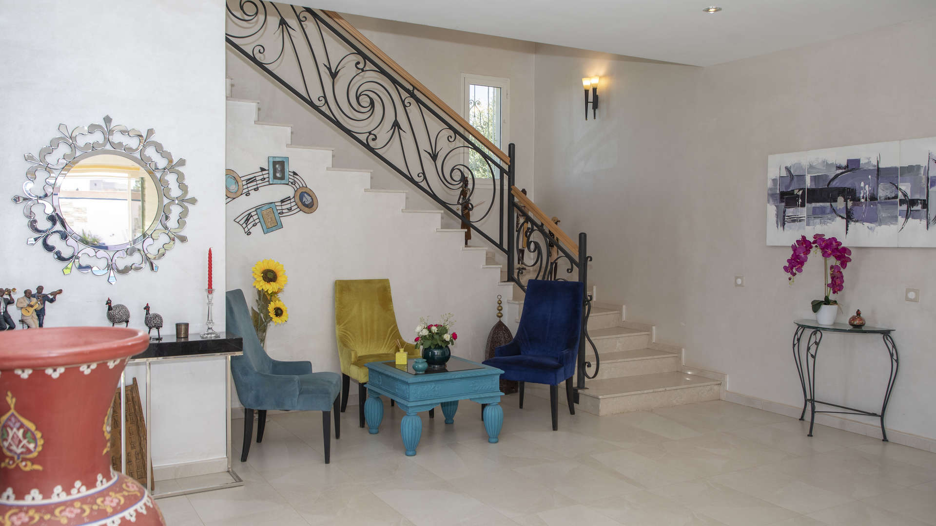 Location de vacances,Villa,Villa 4 suites avec un jardin de 3000M2 arboré et avec piscine privée à 10 min. du Golf Amelkis à Marrakech,Marrakech,Route d'Ouarzazate