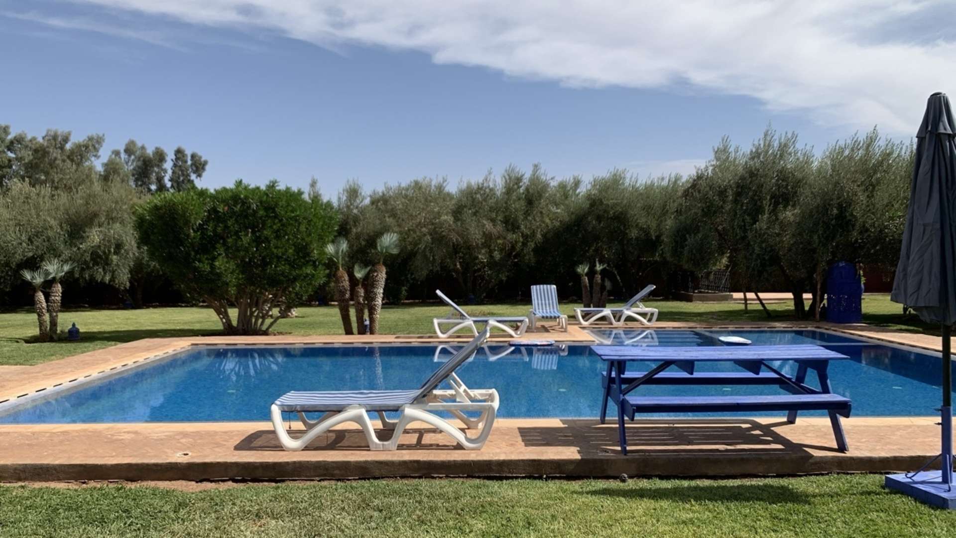 Location longue durée ,Villa,Grand pavillon 4 chambres vide dans une propriété privée d'1Ha,Marrakech,Route d'Ouarzazate