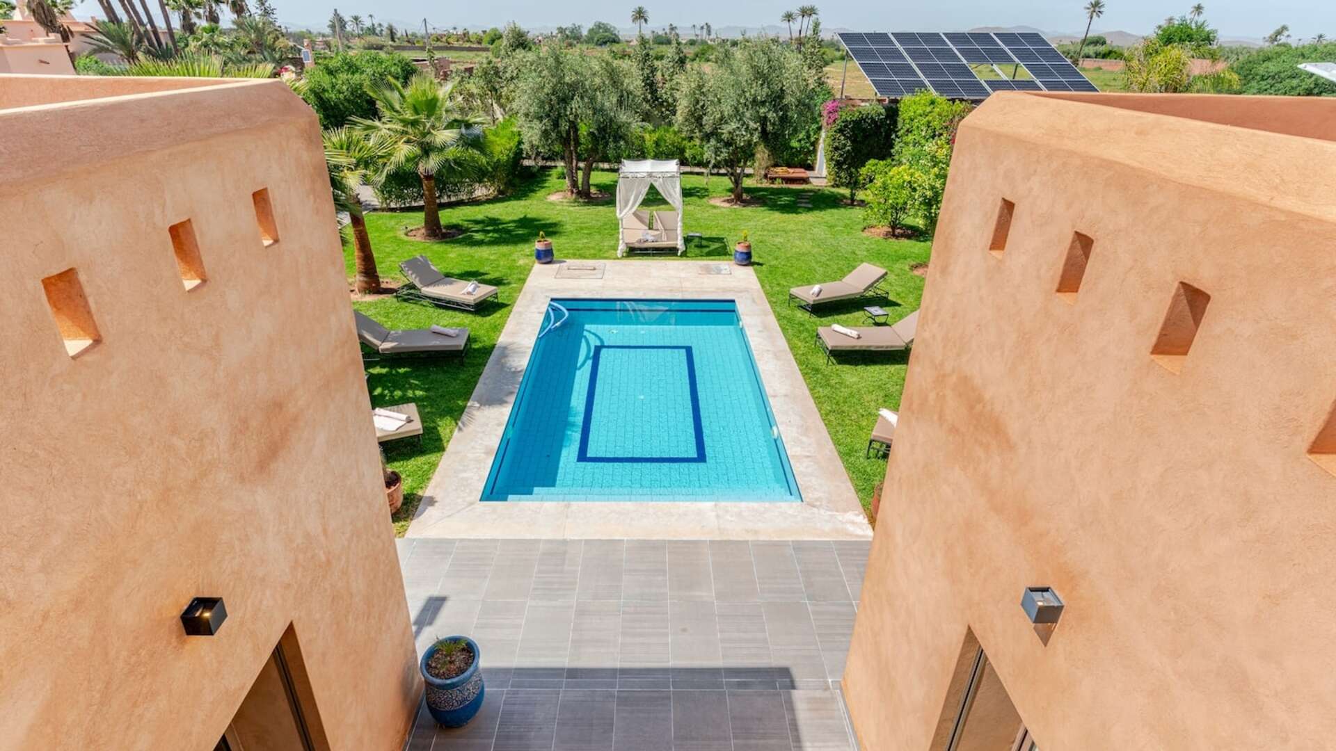 Location de vacances,Villa, Location villa SAFA Marrakech 3 chambres sans vis-à-vis  – Piscine privée & jardin 1250 m²,Marrakech,Route de Fès