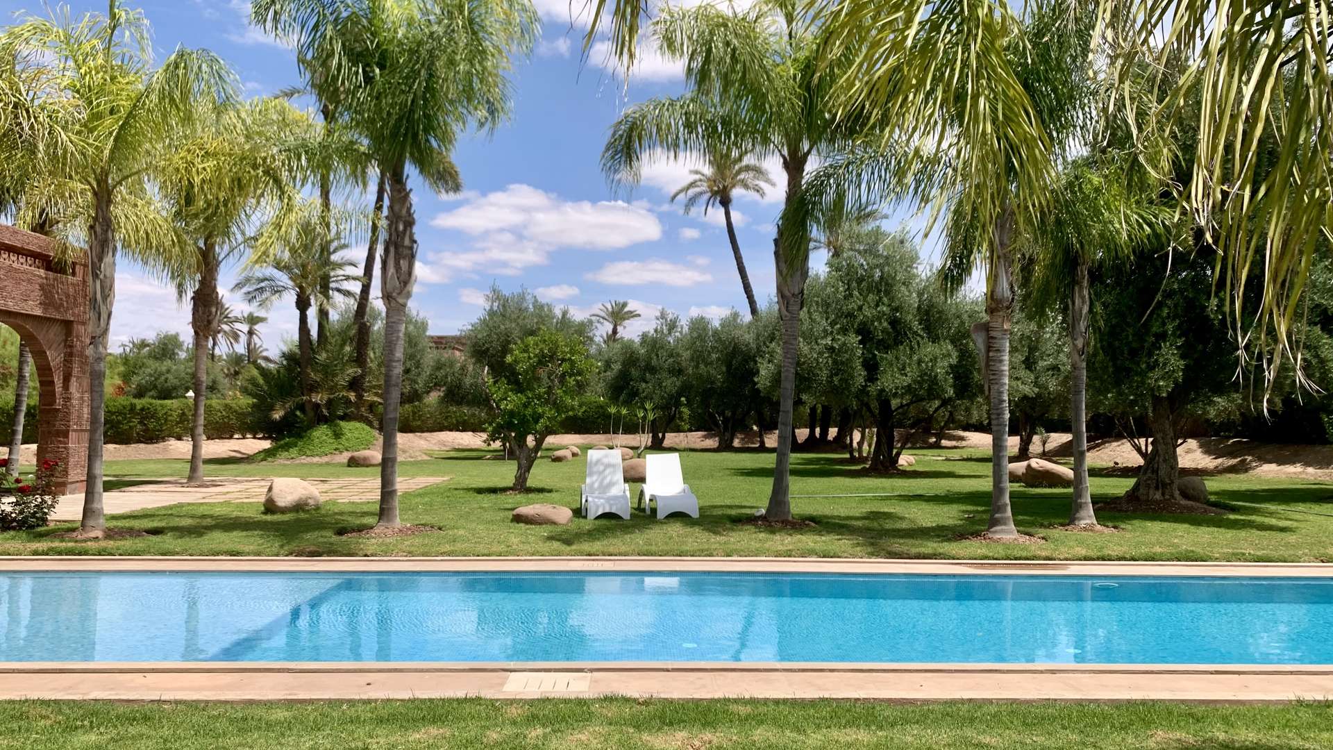 Location longue durée ,Villa,Villa meublée de 4 suites avec logement de personnel dans la Palmeraie de Marrakech,Marrakech,Palmeraie